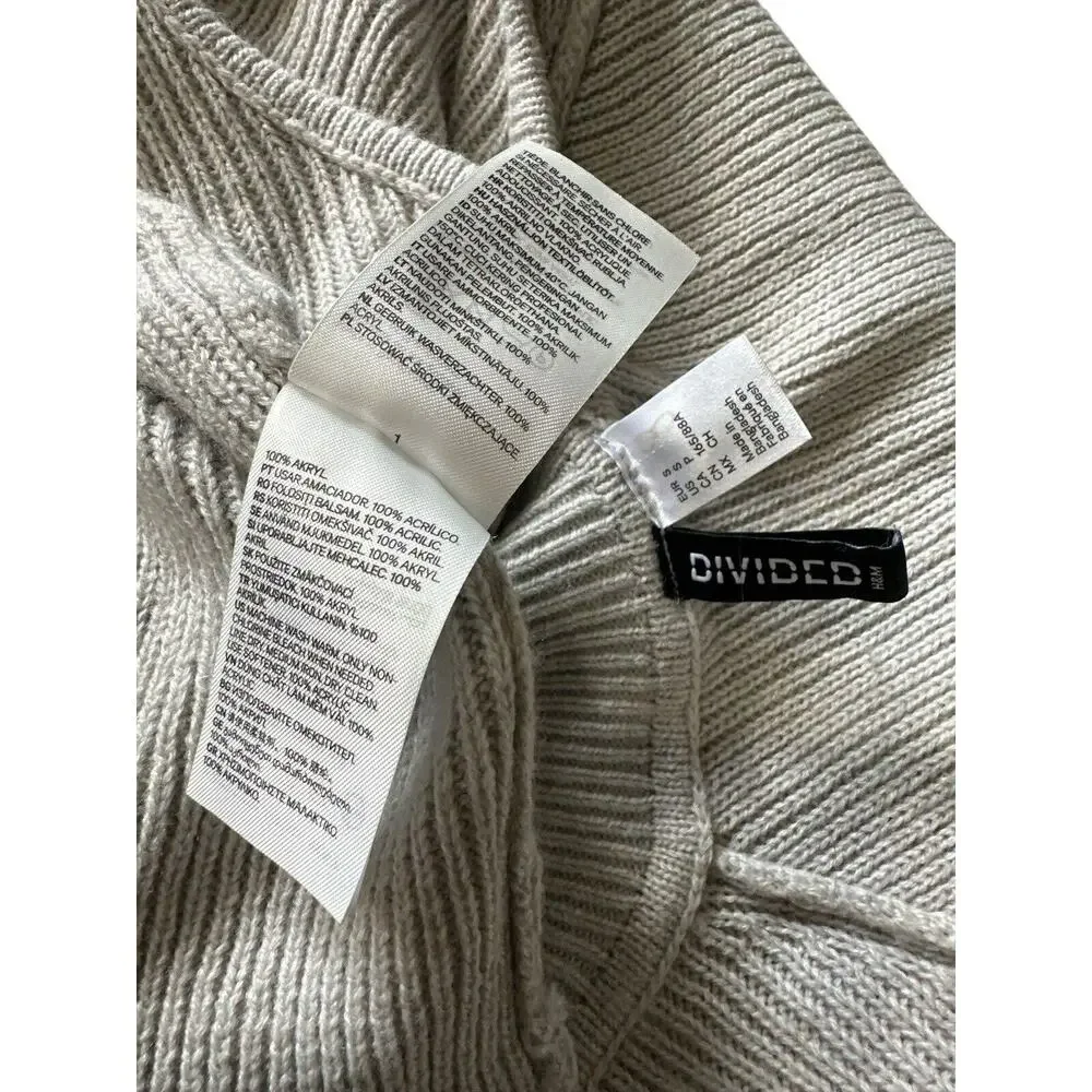 Divided H&M Pullover Sweater Long Sleeve Cold Shoulder Gray Sweater Size S - Picture 3 of 3